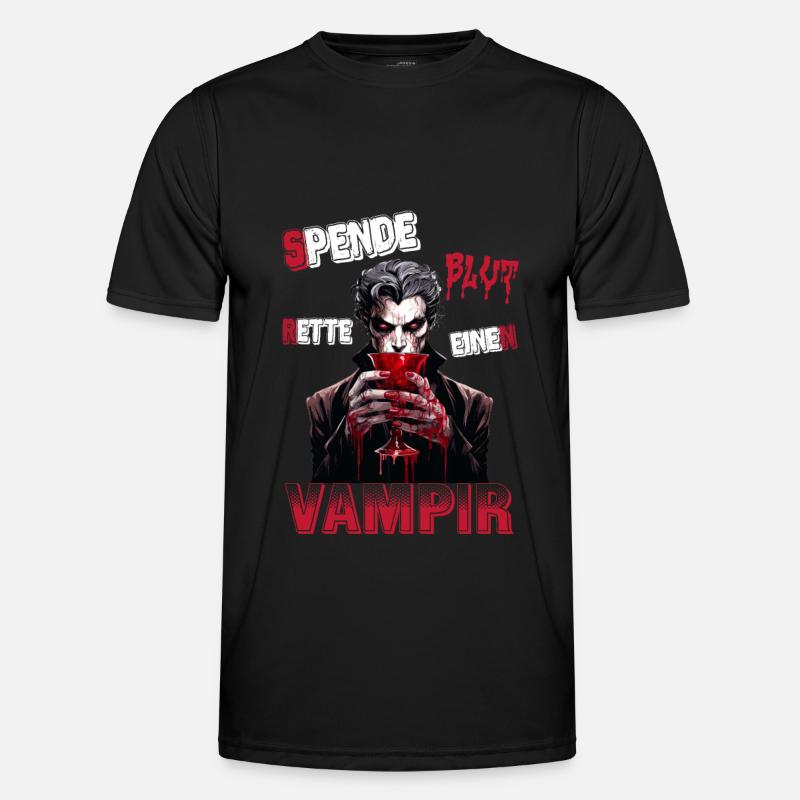Donate Blood Save a Vampire Comic Version Men's Functional T-Shirt