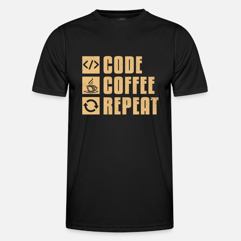 Kaffee-Codierung Programmierer Programmierer Entwickler Nerd Coff Männer Funktions-T-Shirt