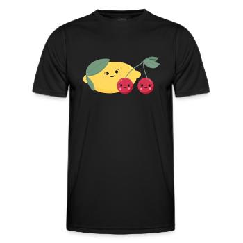 Citron et cerises - T-shirt sport Homme - noir - Devant - AI Model Male 178 dark (178cm)