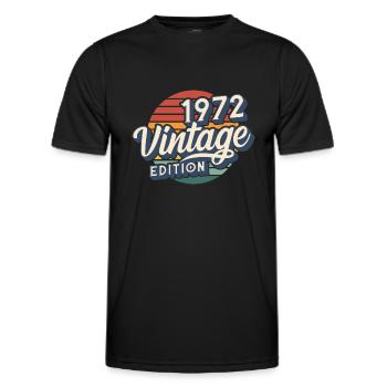 Cassette Vintage 50ème Anniversaire 1972 Cadeau - T-shirt sport Homme - noir - Devant - AI Model Male 178 dark (178cm)