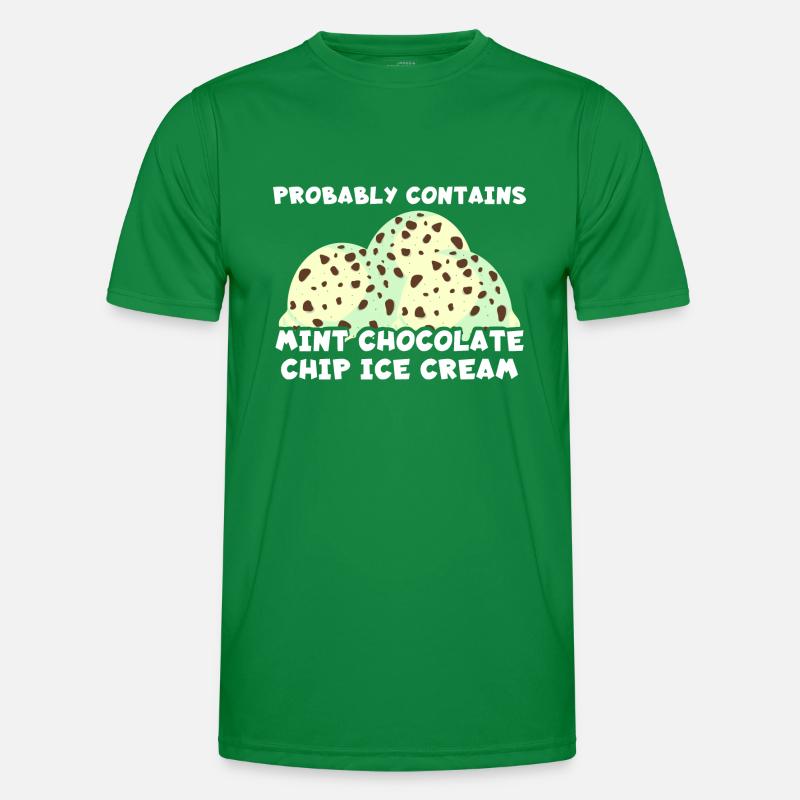 Enthält wahrscheinlich Mint Chocolate Chip Eiscrem Männer Funktions-T-Shirt
