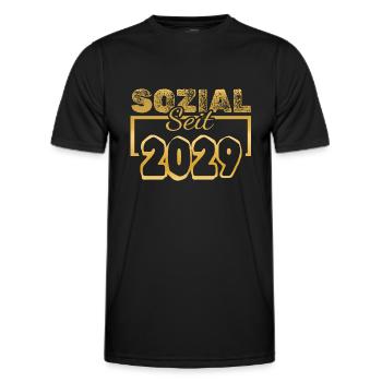 seit 2029 - Männer Funktions-T-Shirt - Schwarz - Vorne - AI Model Male 178 dark (178cm)