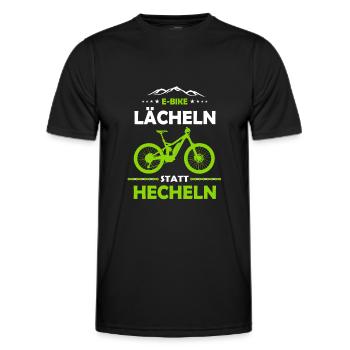E-MTB Lächeln Statt Hecheln E-Bike - Männer Funktions-T-Shirt - Schwarz - Vorne - AI Model Male 178 dark (178cm)