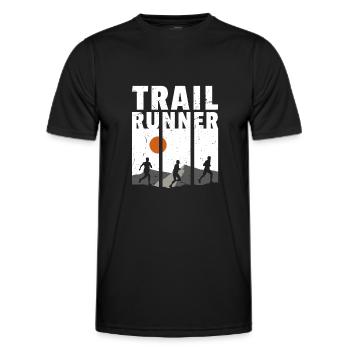 Trail Running - Männer Funktions-T-Shirt - Schwarz - Vorne - AI Model Male 178 dark (178cm)