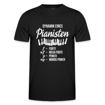 Pianist Klavier Dynamik eines Pianisten - Männer Funktions-T-Shirt - Schwarz - Vorne - AI Model Male 178 dark (178cm)