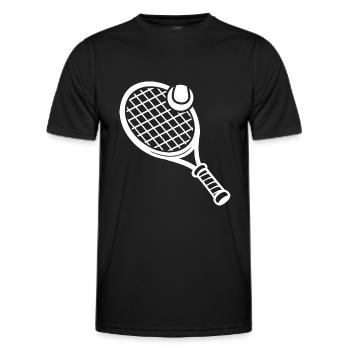 Tennis Racket Tennis Ball Tennis - Men's Functional T-Shirt - black - Front - AI Model Male 178 dark (178cm)