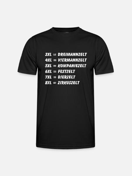 XXl bis 8XL - Männer Funktions-T-Shirt - Schwarz