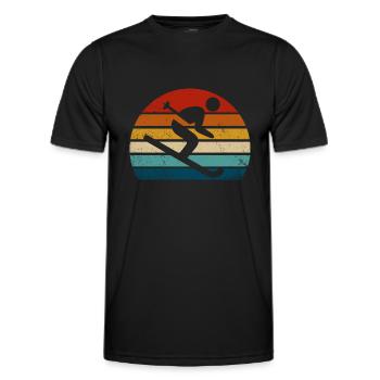 Retro-Ski - Männer Funktions-T-Shirt - Schwarz - Vorne - AI Model Male 178 dark (178cm)