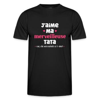J'AIME MA tata - T-shirt sport Homme - noir - Devant - AI Model Male 178 dark (178cm)