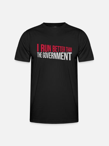 run better than government - Men's Functional T-Shirt - black