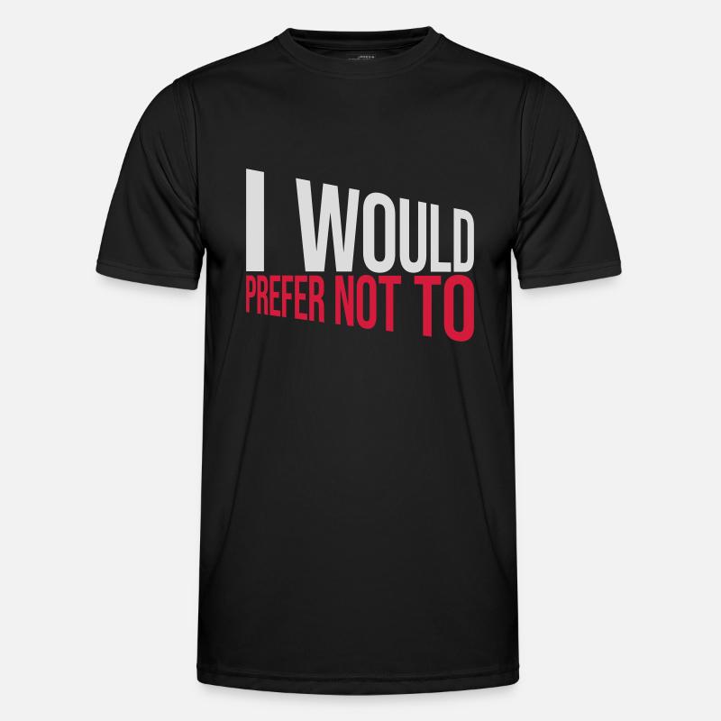 I prefer not to - Männer Funktions-T-Shirt - Schwarz