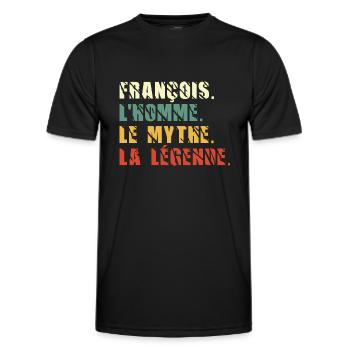 François l homme le mythe la légende - T-shirt sport Homme - noir - Devant - AI Model Male 178 dark (178cm)