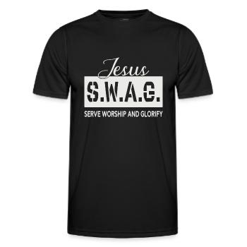 Jésus Swag - T-shirt sport Homme - noir - Devant - AI Model Male 178 dark (178cm)