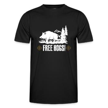 Free Hogs - Men's Functional T-Shirt - black - Front - AI Model Male 178 dark (178cm)