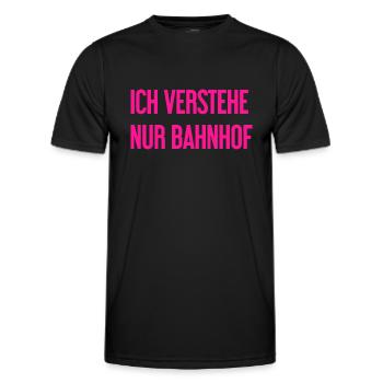 Je ne comprends que la gare - T-shirt sport Homme - noir - Devant - AI Model Male 178 dark (178cm)