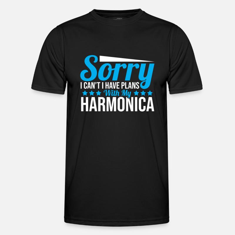 Playing Harmonica Gift - Men's Functional T-Shirt - black