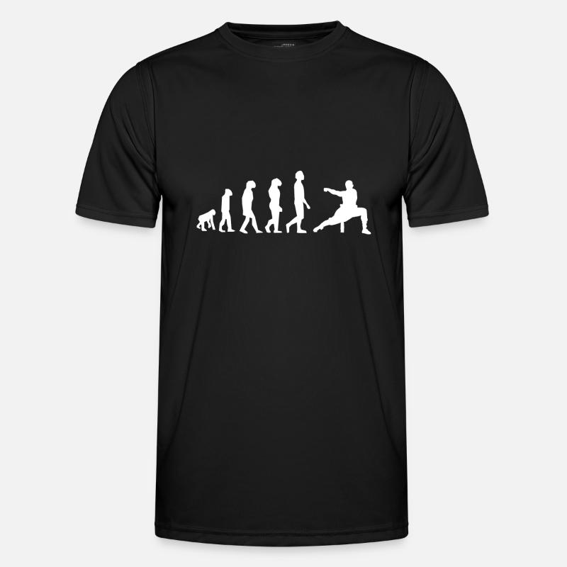 Kung-Fu-Evolution - Männer Funktions-T-Shirt - Schwarz