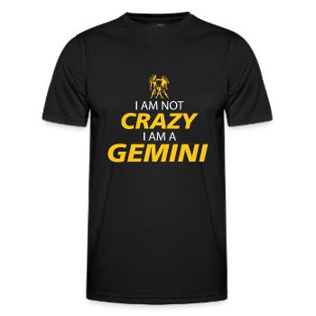 I AM NOT CRAZY I AM A GEMINI - Men's Functional T-Shirt - black - Front - AI Model Male 178 dark (178cm)