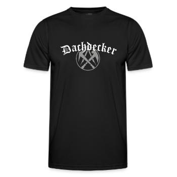 Dachdecker mit Logo - Männer Funktions-T-Shirt - Schwarz - Vorne - AI Model Male 178 dark (178cm)