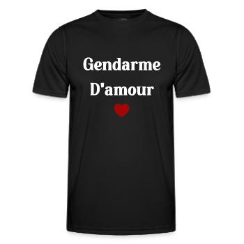 Gendarme d'amour - T-shirt sport Homme - noir - Devant - AI Model Male 178 dark (178cm)