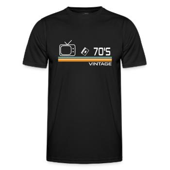 70er Jahre - Männer Funktions-T-Shirt - Schwarz - Vorne - AI Model Male 178 dark (178cm)