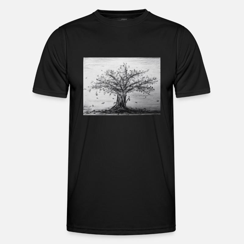 Herbst, Apfelbaum - Männer Funktions-T-Shirt - Schwarz