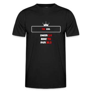 T shirt triathlon Distance XXL - T-shirt sport Homme - noir - Devant - AI Model Male 178 dark (178cm)