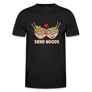 Send Noods Pho Soup Kawaii Ramen - Men's Functional T-Shirt - black - Front - AI Model Male 178 dark (178cm)