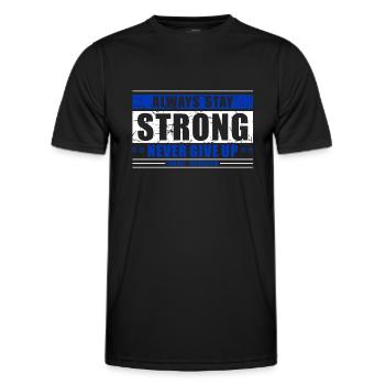Never Give Up - Männer Funktions-T-Shirt - Schwarz - Vorne - AI Model Male 178 dark (178cm)