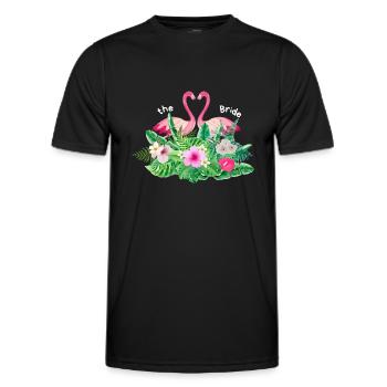Der Flanschflamingo tropisch - Männer Funktions-T-Shirt - Schwarz - Vorne - AI Model Male 178 dark (178cm)