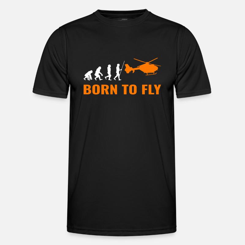 Helicopter Evolution Helicopter Pilot - Men's Functional T-Shirt - black