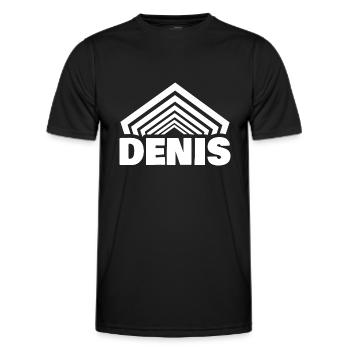 First name Denis - Men's Functional T-Shirt - black - Front - AI Model Male 178 dark (178cm)