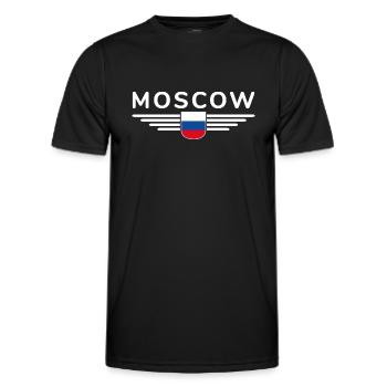 T-Shirt Moscou – Métropole de l’Elégance - T-shirt sport Homme - noir - Devant - AI Model Male 178 dark (178cm)