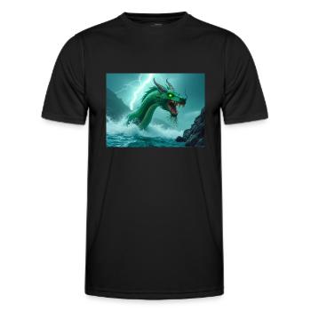 Jiao, stormy water dragon of Chinese mythology - Men's Functional T-Shirt - black - Front - AI Model Male 178 dark (178cm)