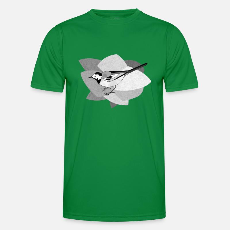Bachstelze Vogel Männer Funktions-T-Shirt