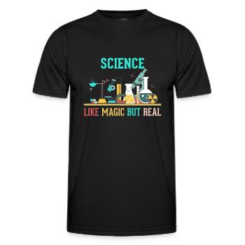 SCIENCE - LIKE MAGIC BUT REAL - T-shirt sport Homme - noir - Devant - AI Model Male 178 dark (178cm)