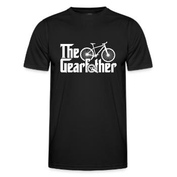 The Gearfather - Funny Cycling Dad - Men's Functional T-Shirt - black - Front - AI Model Male 178 dark (178cm)
