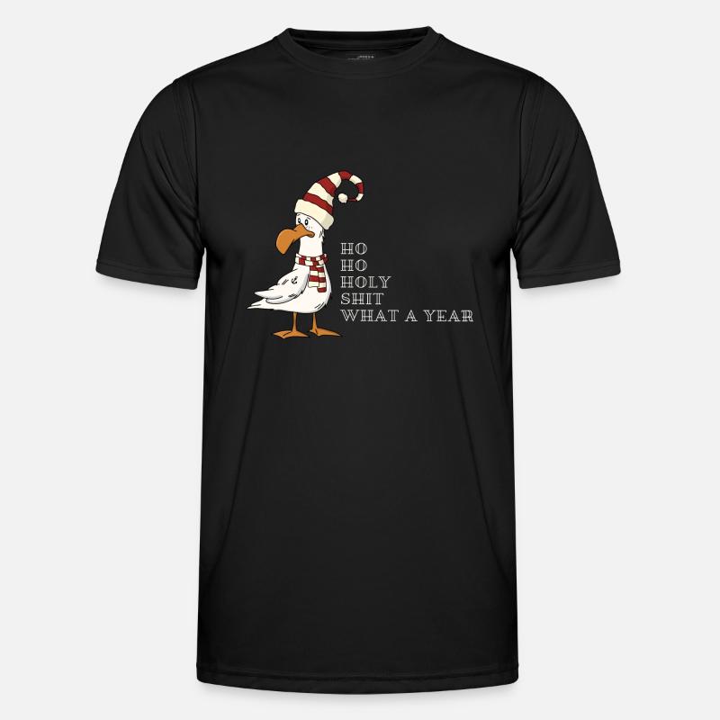Weihnachten Geschenk Möwe - Männer Funktions-T-Shirt - Schwarz