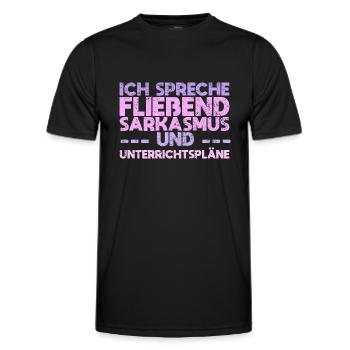 Ich Spreche Fließend Sarkasmus Und... - Männer Funktions-T-Shirt - Schwarz - Vorne - AI Model Male 178 dark (178cm)