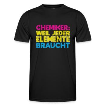 Chemiker: Weil Jeder Elemente Braucht - Männer Funktions-T-Shirt - Schwarz - Vorne - AI Model Male 178 dark (178cm)