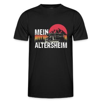 Mein Altersheim Rente Wohnmobil Urlauber Rentner - Männer Funktions-T-Shirt - Schwarz - Vorne - AI Model Male 178 dark (178cm)