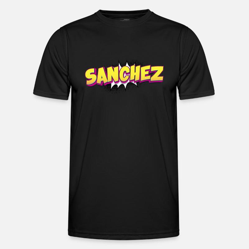 Sanchez Benutzerdefinierter Name Comic-Buch-Stil Pop-Art, - Männer Funktions-T-Shirt - Schwarz