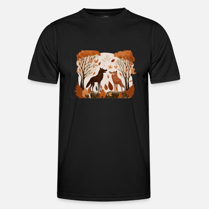 Two Wolves (Fall Collection #5) - Men's Functional T-Shirt - black