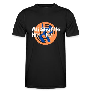 Italo Disco Ali Shuffle t shirt - Men's Functional T-Shirt - black - Front - AI Model Male 178 dark (178cm)
