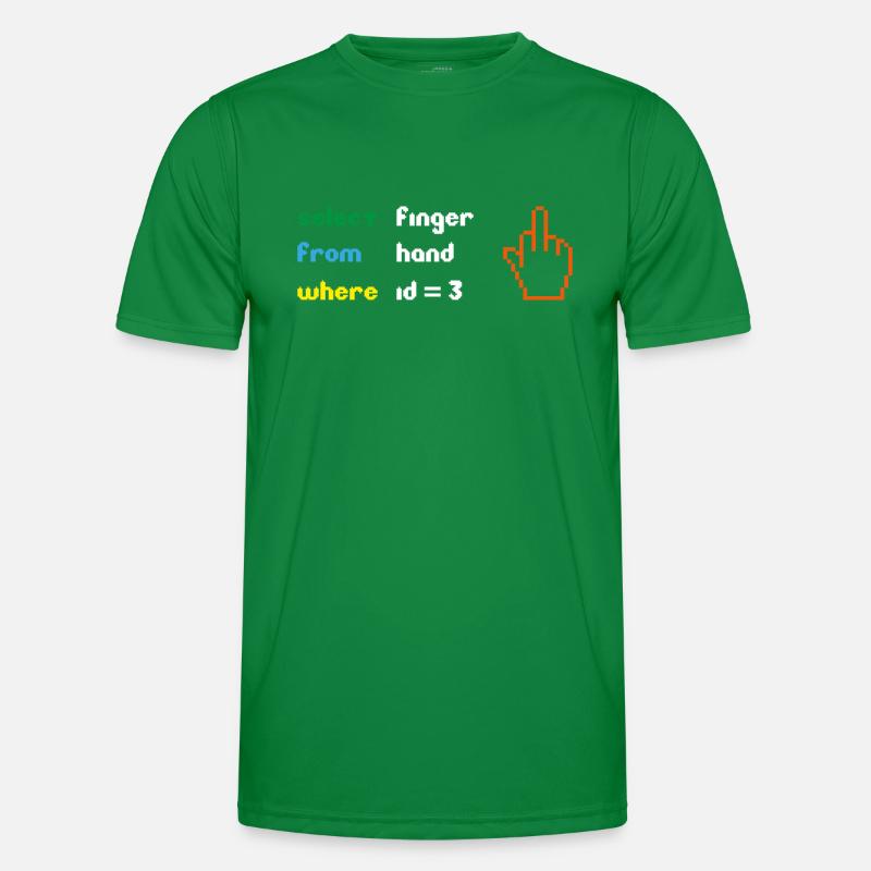 Lustige SQL-Abfrage: 8-Bit-Mittelfinger für Geeks Männer Funktions-T-Shirt