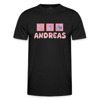 Pacifier Andreas - Men's Functional T-Shirt - black - Front - AI Model Male 178 dark (178cm)