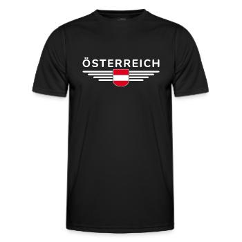Österreich Fan T Shirt Outfit Design - Männer Funktions-T-Shirt - Schwarz - Vorne - AI Model Male 178 dark (178cm)