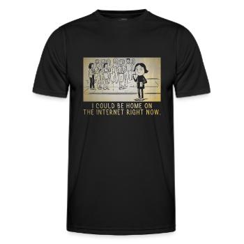 Je pourrais être à la maison sur Internet en ce moment Dictons - T-shirt sport Homme - noir - Devant - AI Model Male 178 dark (178cm)