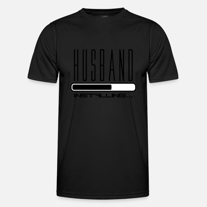 husband husband installing loading bar - Men's Functional T-Shirt - black