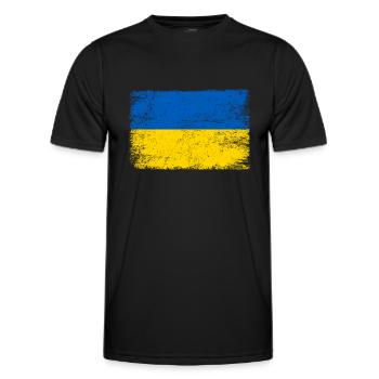 Ukraine Flagge ukrainische Fahne für Patrioten - Männer Funktions-T-Shirt - Schwarz - Vorne - AI Model Male 178 dark (178cm)